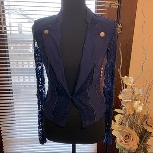 Material Girl Lace Sleeved Blazer